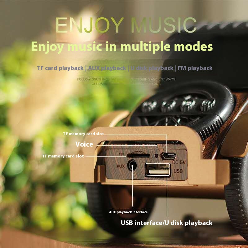 Creative New Multifunctional Vintage Car Bluetooth Speaker Retro Fashion Wireless Bluetooth Mini Card Slot Small Speaker