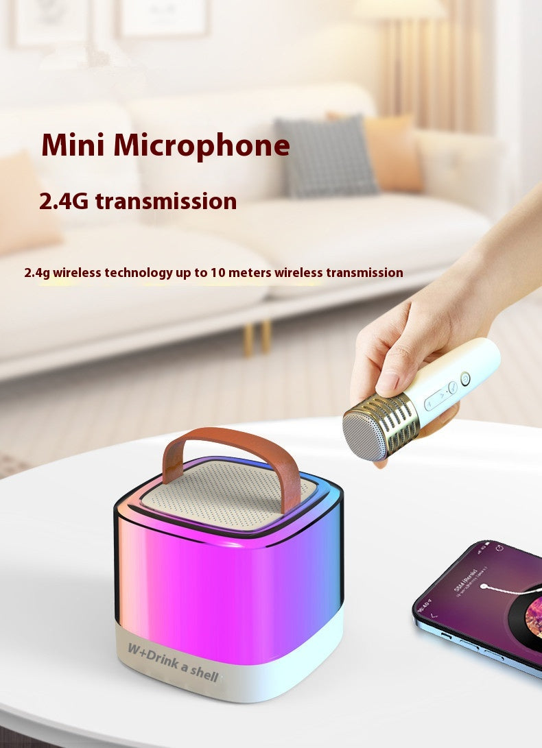 New Bluetooth Speaker Portable Outdoor Bluetooth Audio Wireless Karaoke with Microphone for Home KTV