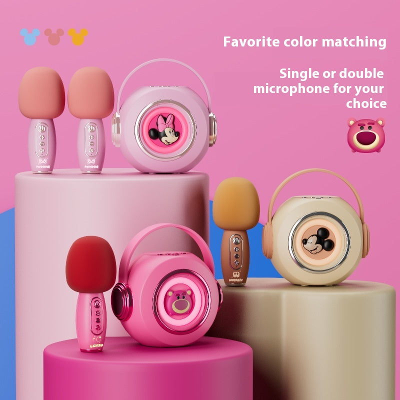 Disney K-Song Wireless Bluetooth Microphone Speaker Combo for Home KTV Dual Microphone Singing Home Microphone Speaker