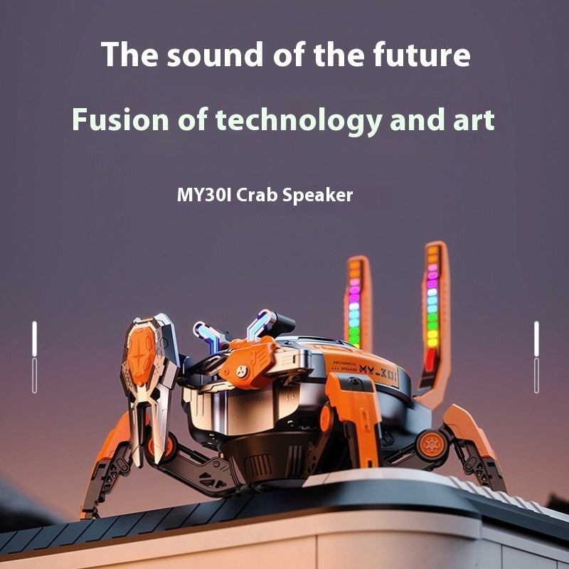 Wireless Bluetooth Machine Crab Speaker Small Subwoofer Combination Audio Machinery RGB Lamp Decoration Machine Armor Style