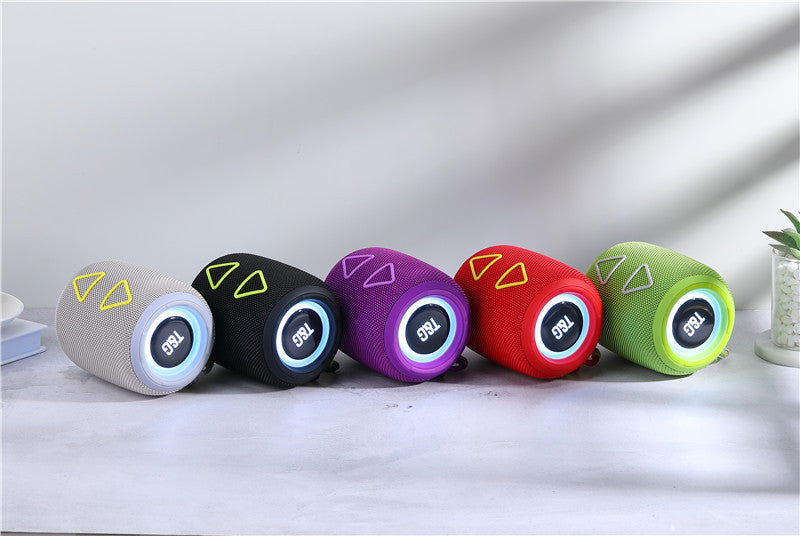 New TG655 Exquisite Cylindrical Triangle Button Heavy Bass Bluetooth Portable Speaker Colorful Lights Cool Fashion Speaker