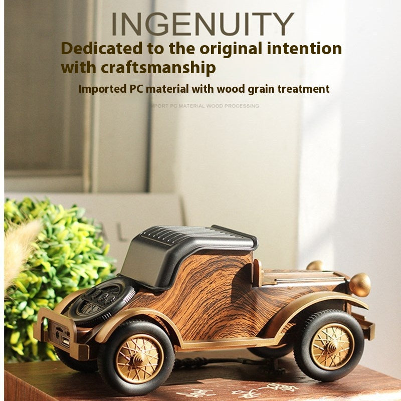 Better New Product A9 Bluetooth Speaker Retro Wood Grain Classic Car Wireless Subwoofer Radio Car Speaker Gift!