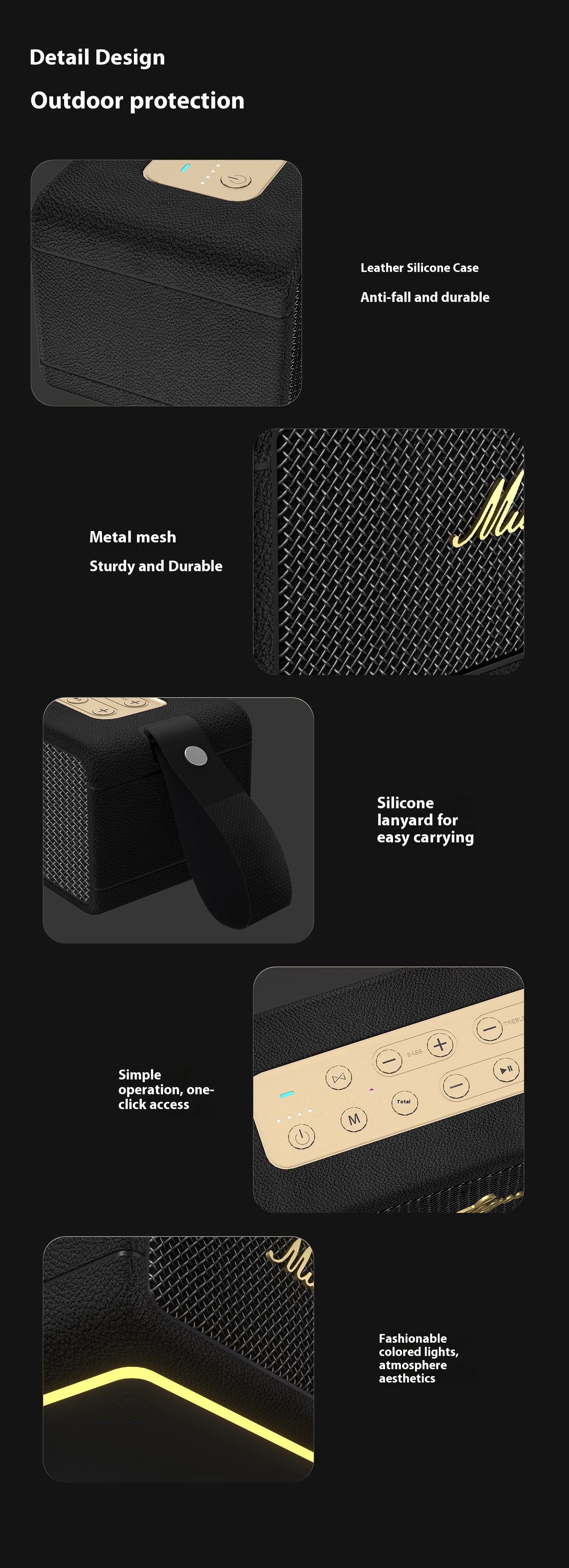 Music Legend Light-Picking Generation Berlin Sound Bluetooth Speaker Wireless Audiophile Grade