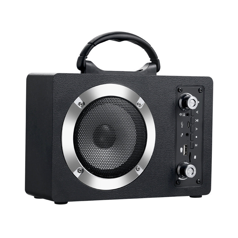 Tuya Wooden Bluetooth Speaker Subwoofer Portable Outdoor Wireless Karaoke Card Slot USB Flash Drive Radio Gift Sound System