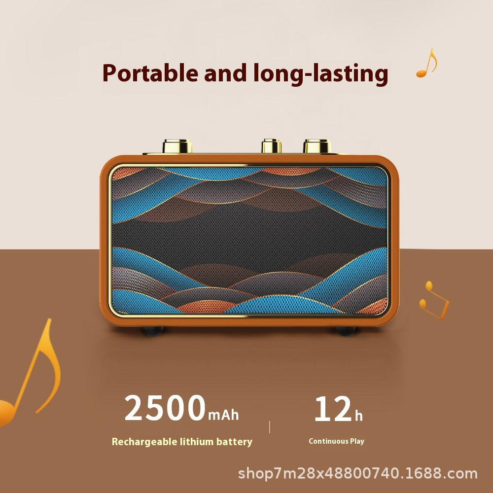 Retro Desktop Dual Speaker Wireless Bluetooth Speaker Portable High-Quality Retro Speaker for Home and Outdoor Use