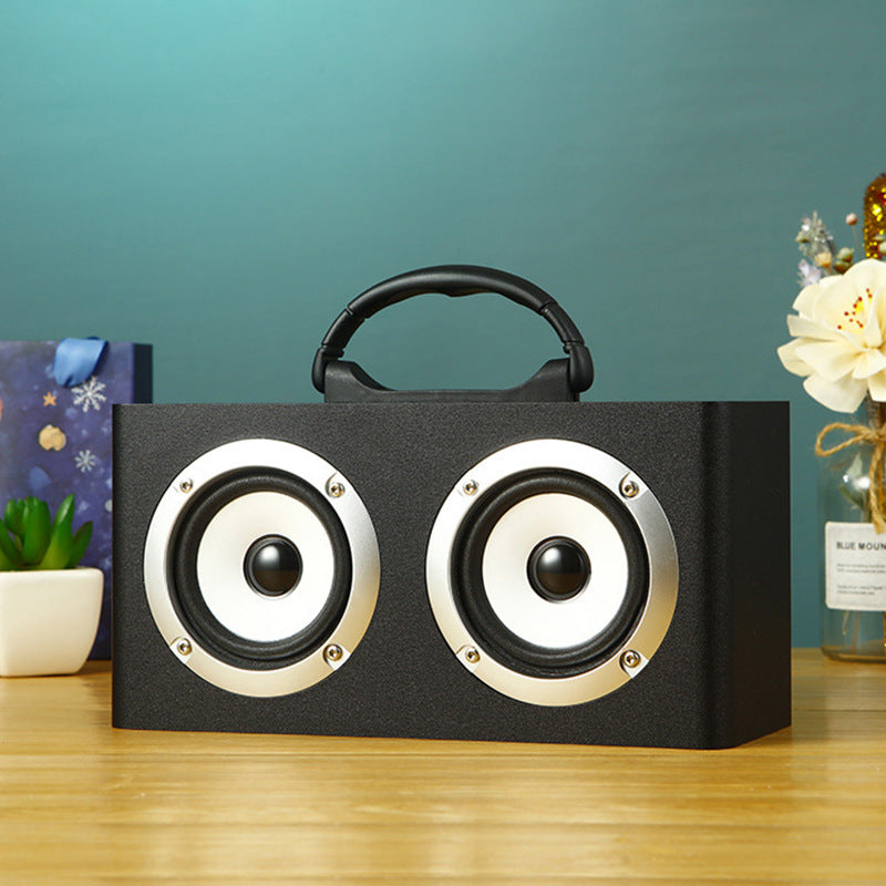 Wooden Bluetooth Speaker Outdoor Square Dance Retro Portable Wireless Card Slot Subwoofer Speaker
