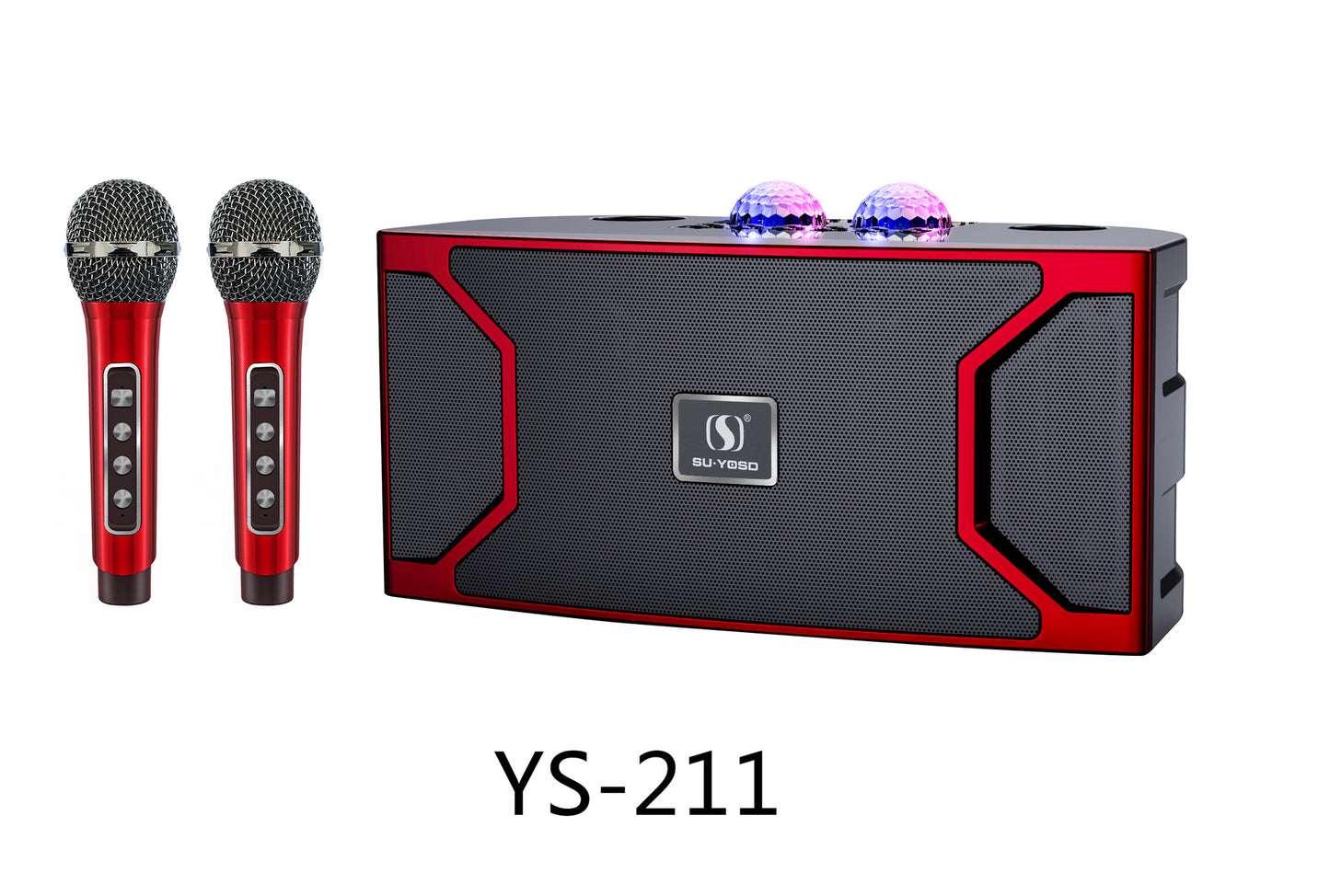 New YS-211 Bluetooth Speaker High Power Karaoke Subwoofer with Wireless Microphone and LED Flash Light