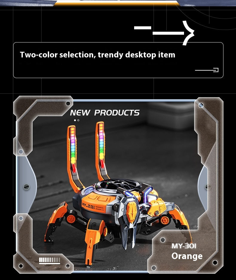 Wireless Bluetooth Machine Crab Speaker Small Subwoofer Combination Audio Machinery RGB Lamp Decoration Machine Armor Style