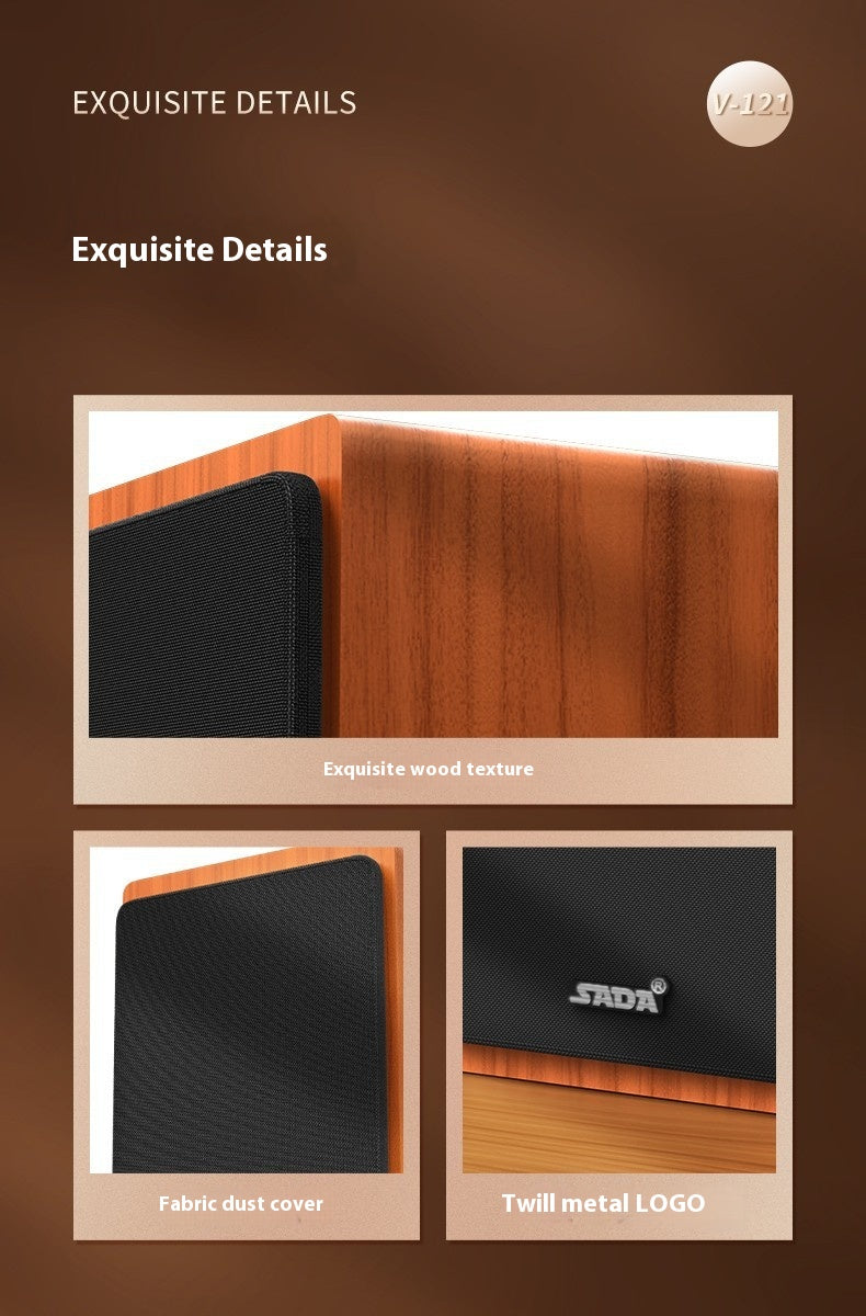 SADA V121 Computer Speaker Desktop Home Small Speaker Wooden Desktop Subwoofer Active