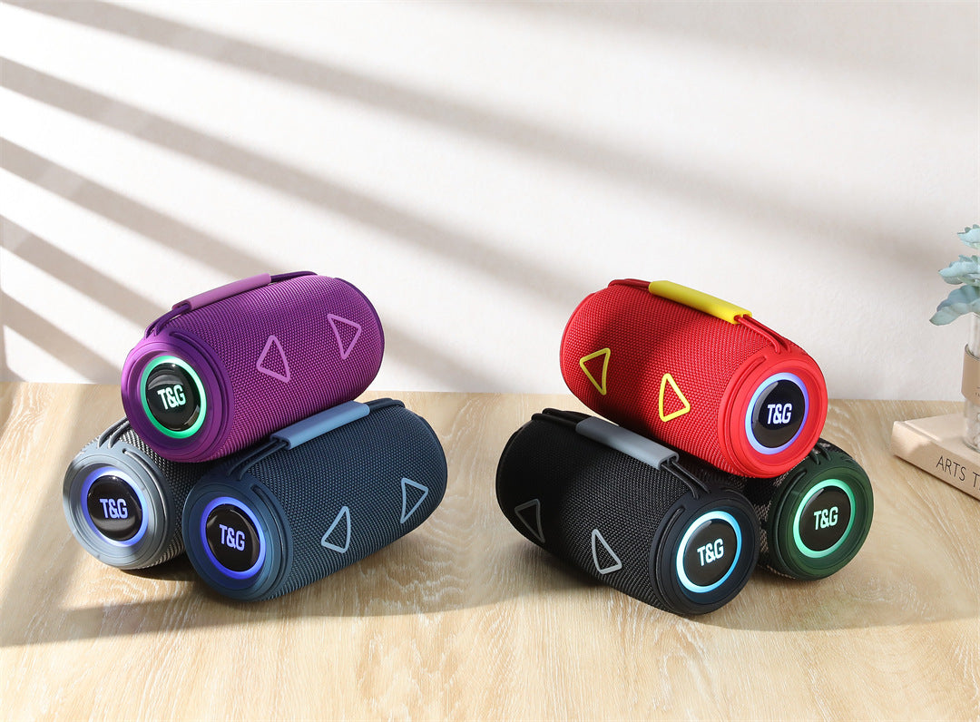Cross-Border New Bluetooth Speaker TG657 Outdoor Portable Sports Cylindrical RGB Lighting Handheld Subwoofer Speaker