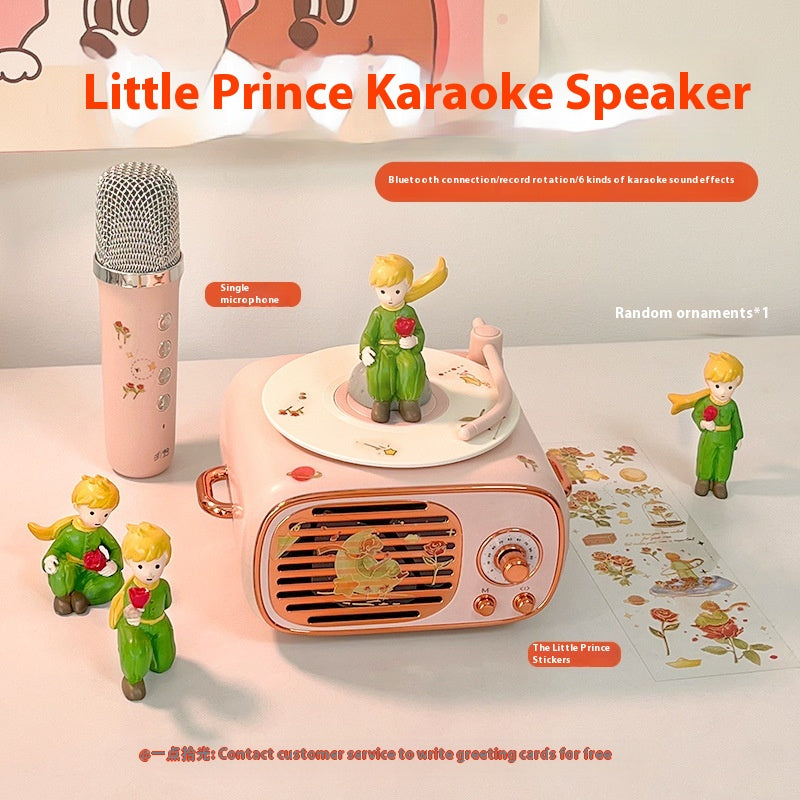 Microphone Practical Small Retro Little Prince Integrated Record Speaker Gift Birthday Microphone Song Audio Blue Free Shipping
