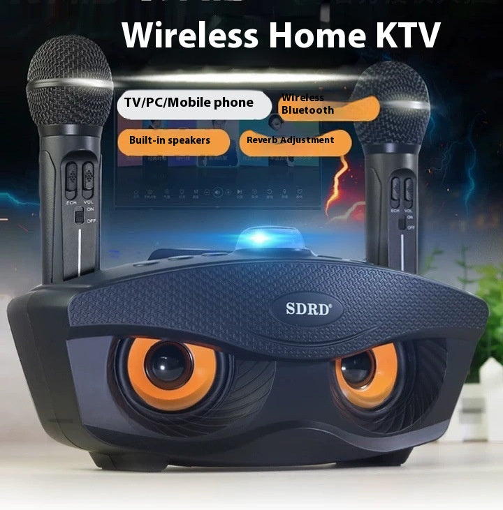 SD306S Bluetooth Speaker Owl Mobile Phone Singing Wireless Microphone Dual Speaker Microphone Speaker Manufacturer Supply