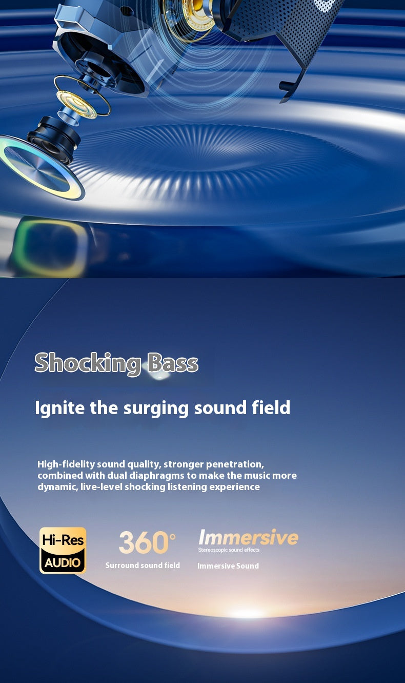 Outdoor Bluetooth Speaker High Sound Quality Super Subwoofer Dual Speakers Large Volume Portable Wireless Card Slot Speaker