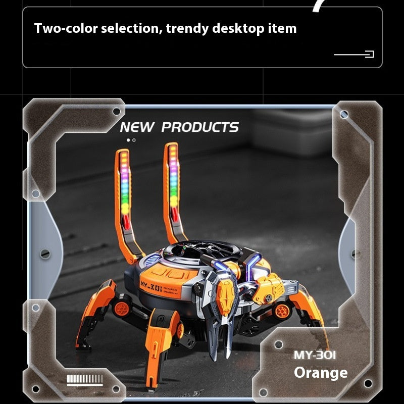 Wireless Bluetooth Machine Crab Speaker Small Subwoofer Combination Audio Machinery RGB Lamp Decoration Machine Armor Style