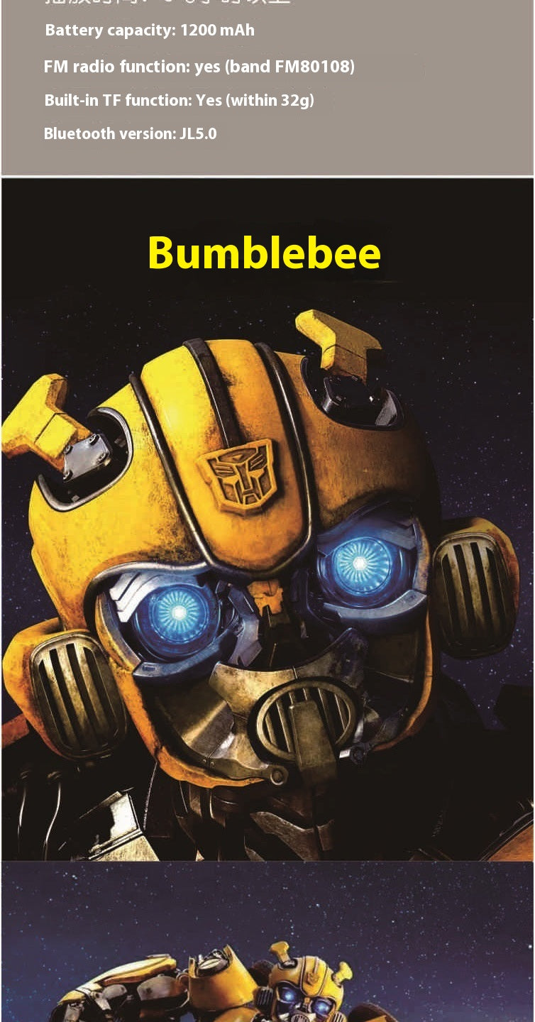 New Bluetooth Speaker Iron Man Bumblebee Helmet Creative Gift Novelty Radio Card Slot Phone Speaker