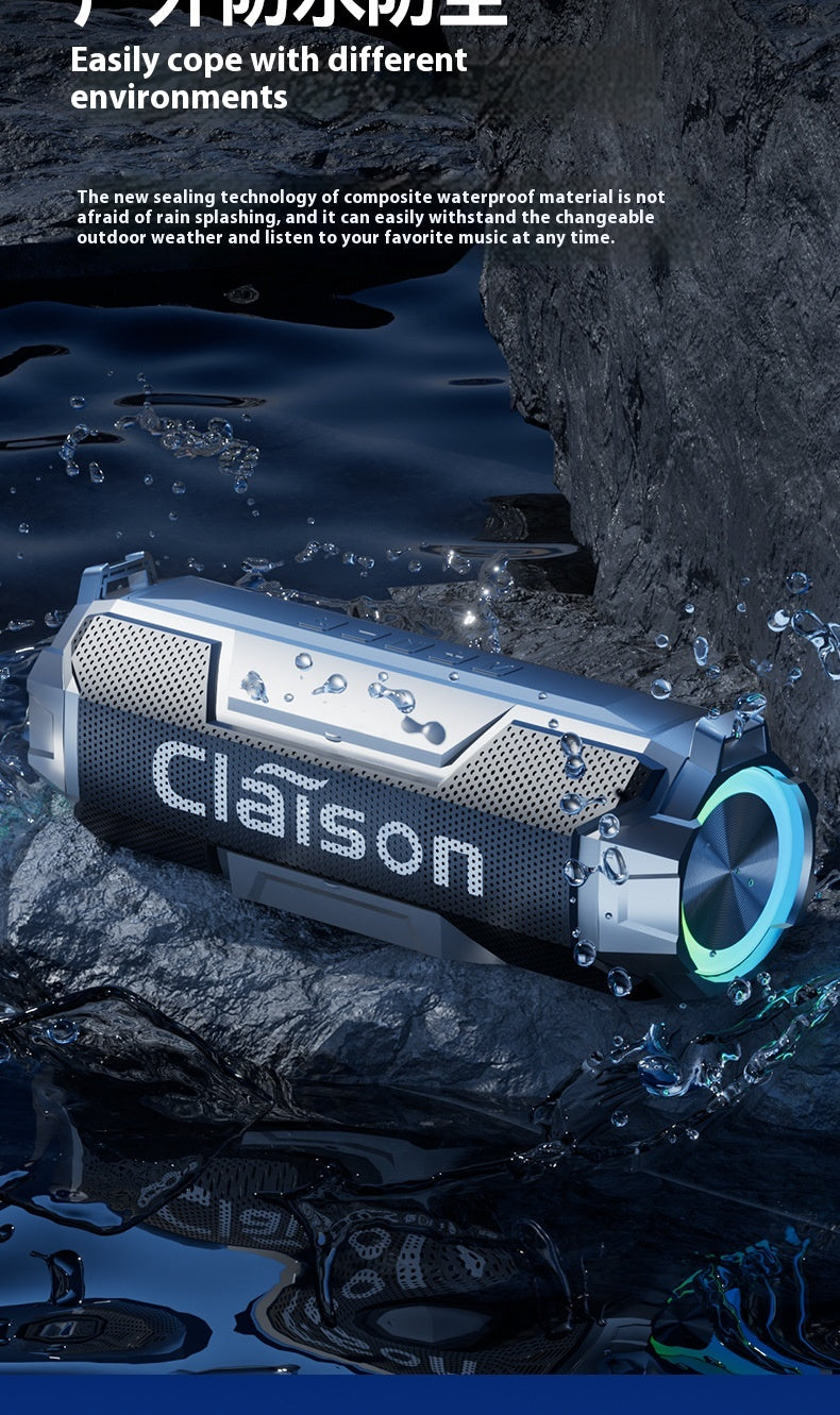 Outdoor Bluetooth Speaker High Sound Quality Super Subwoofer Dual Speakers Large Volume Portable Wireless Card Slot Speaker