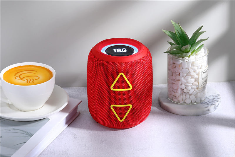 New TG655 Exquisite Cylindrical Triangle Button Heavy Bass Bluetooth Portable Speaker Colorful Lights Cool Fashion Speaker