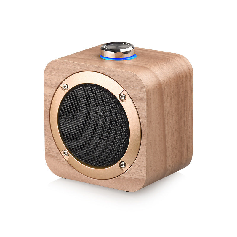 Q1B Wooden Retro Bluetooth Speaker Square Audio Desktop Wooden Wireless Subwoofer TWS New Gift