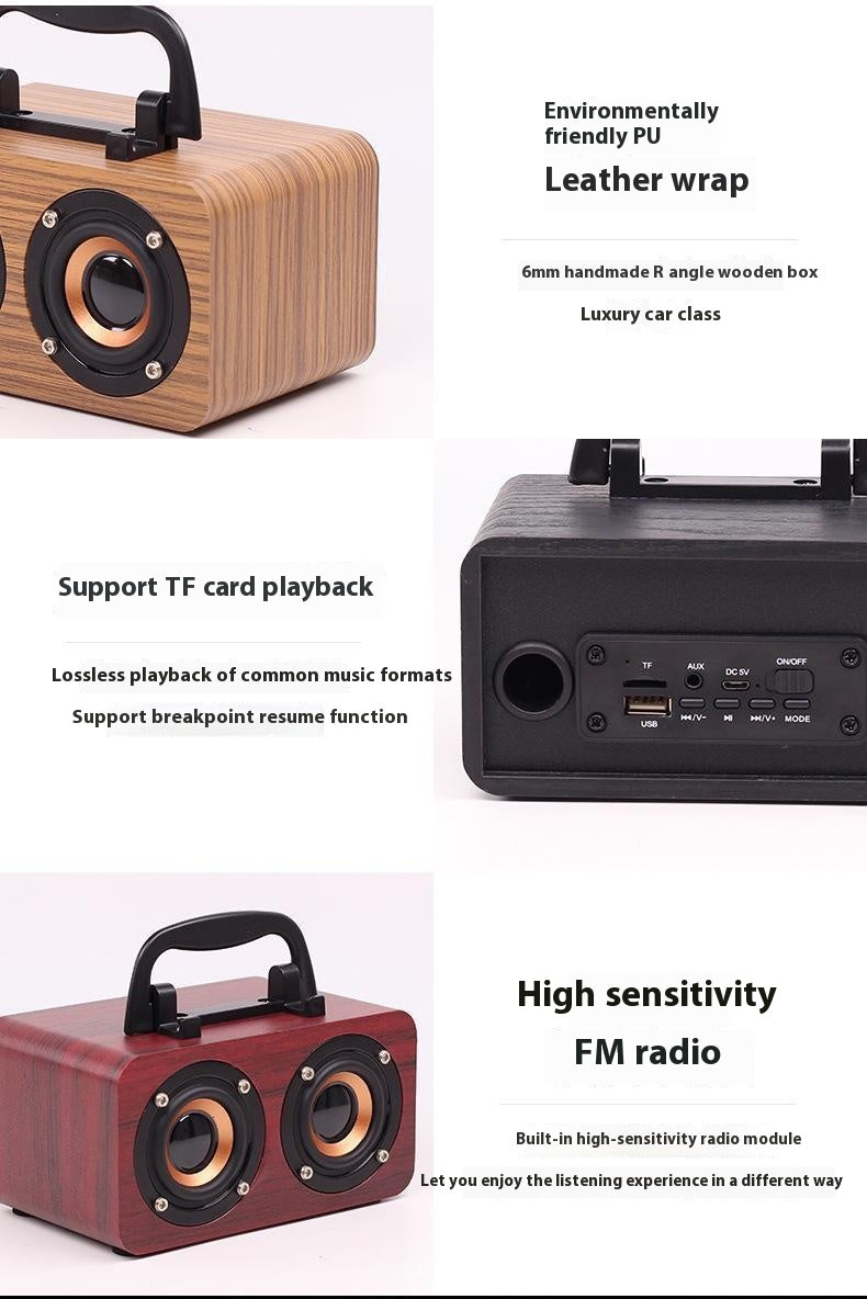 Factory Direct New Retro Wooden Bluetooth Speaker Mobile Phone Wireless Convenient Computer Speaker Mini Small Speaker