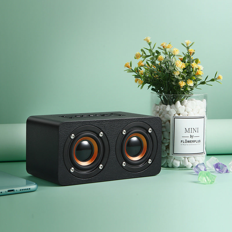 M5 Bluetooth Speaker Wooden Graffiti Dual Speakers Subwoofer Home Desktop Audio New Creative Gift