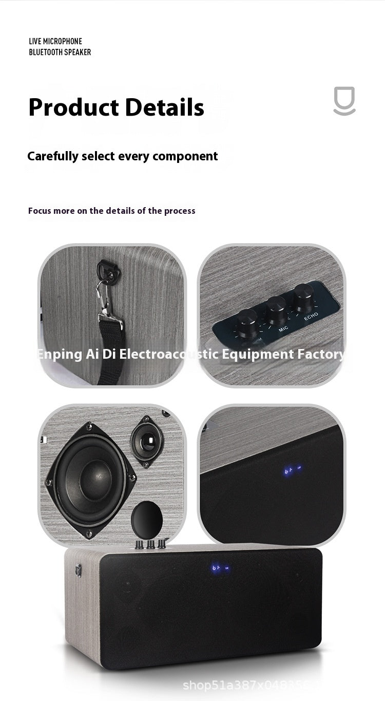 Home KTV Sound System Set All-in-One Karaoke TV Outdoor Live Streaming Wireless Microphone Speaker