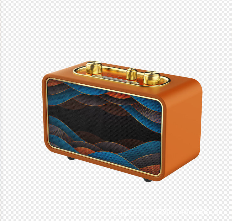 Retro Desktop Dual Speaker Wireless Bluetooth Speaker Portable High-Quality Retro Speaker for Home and Outdoor Use