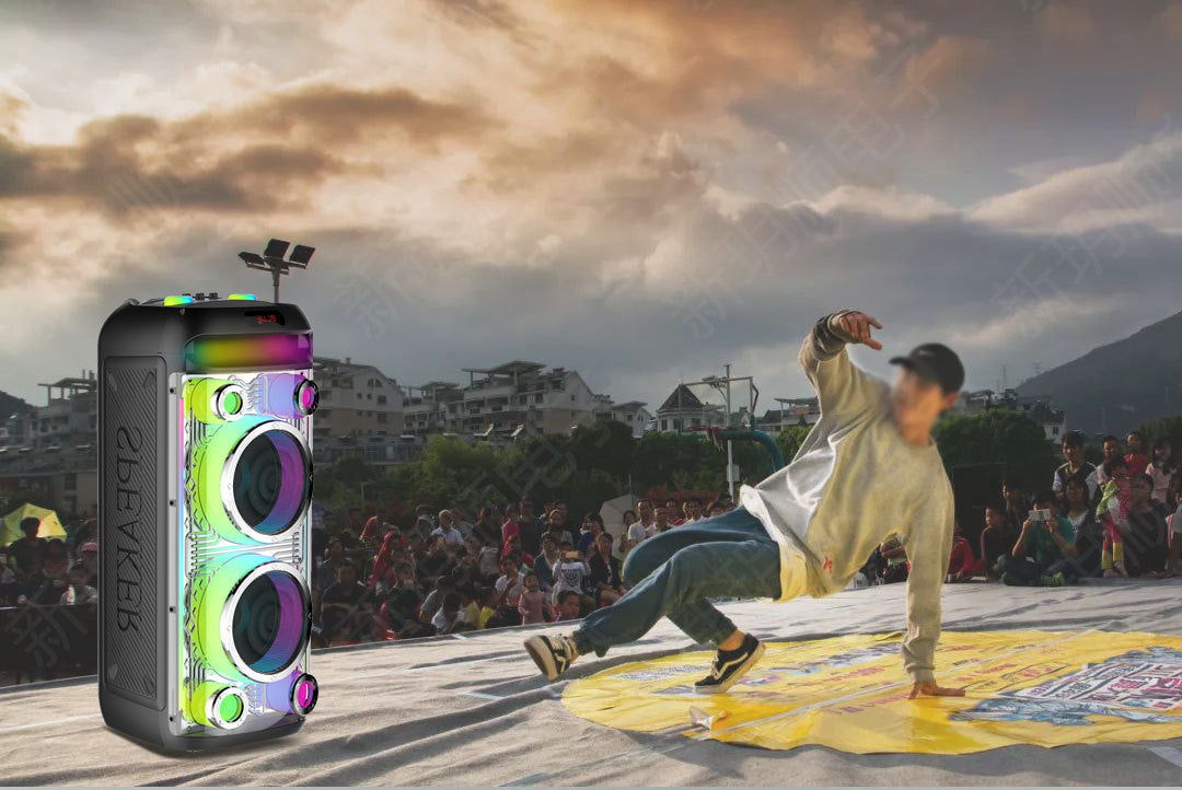 New Double 8inch Transparent Mecha High-Power Bluetooth Speaker Large Volume Bluetooth Speaker