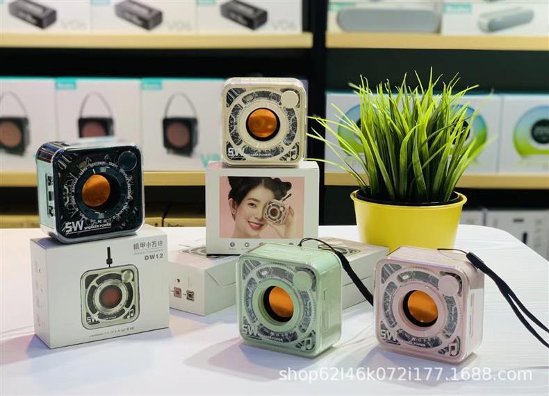 New Transparent Mecha Mini Cannon Bluetooth Speaker Outdoor Home Portable Card Slot Subwoofer Mini Speaker