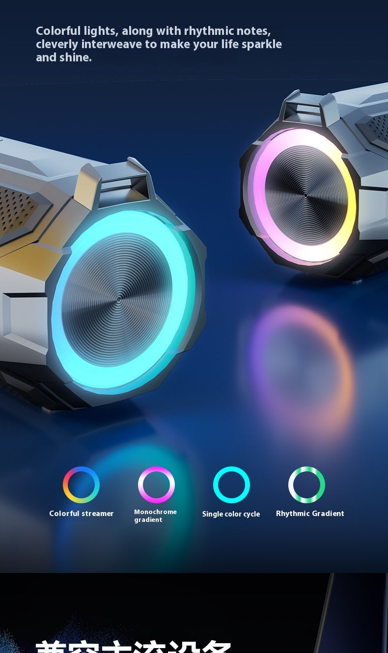 Outdoor Bluetooth Speaker High Sound Quality Super Subwoofer Dual Speakers Large Volume Portable Wireless Card Slot Speaker