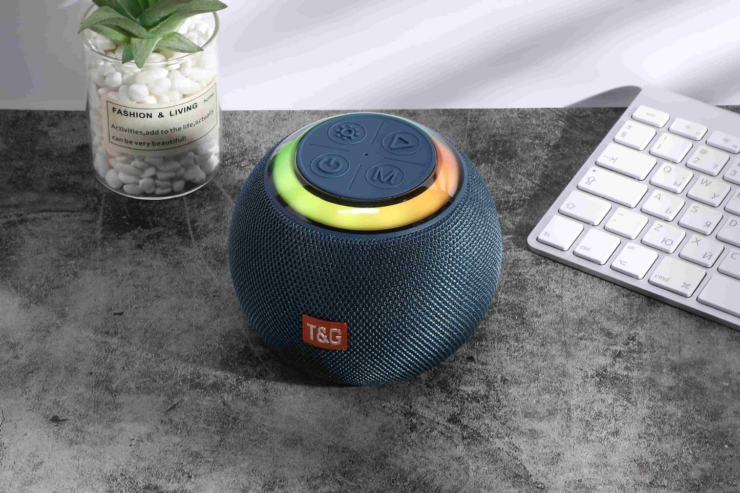 New TG683 Bluetooth Speaker Round Colorful Light Card Insert U Disk Outdoor Portable Big Speaker Mini Subwoofer