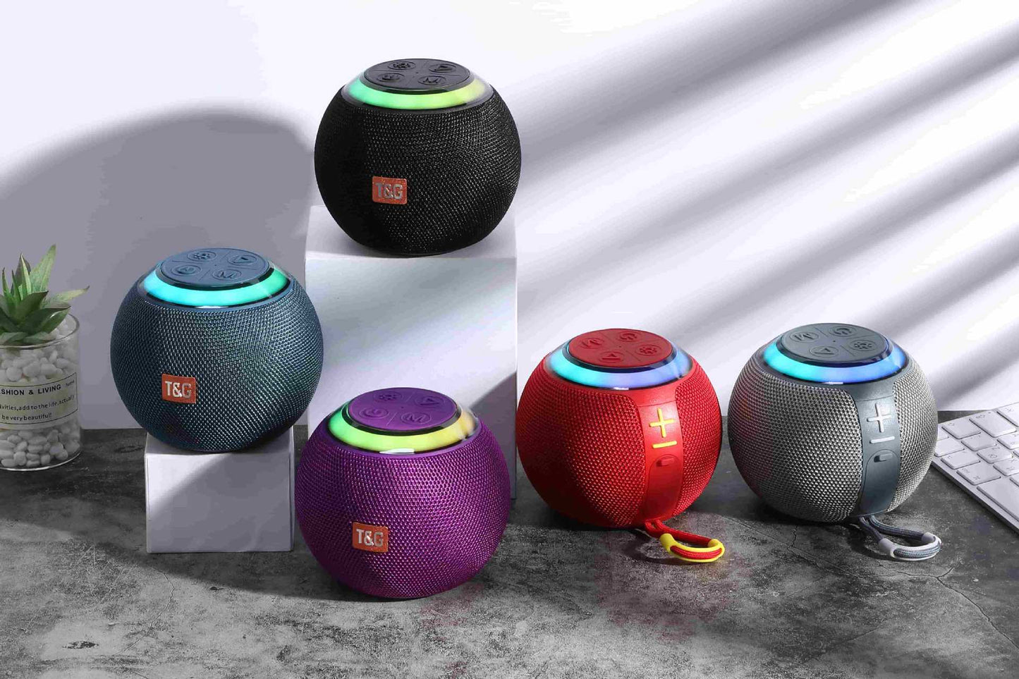 New TG683 Bluetooth Speaker Round Colorful Light Card Insert U Disk Outdoor Portable Big Speaker Mini Subwoofer