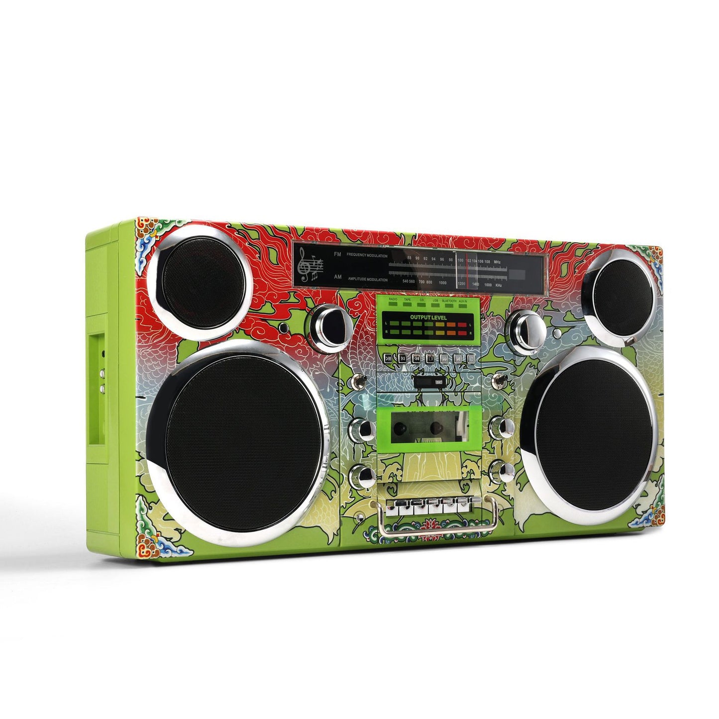 Classic European and American Rock Large Tape Recorder Radio Wireless Bluetooth Speaker Karaoke All-in-One High-Quality Sound System