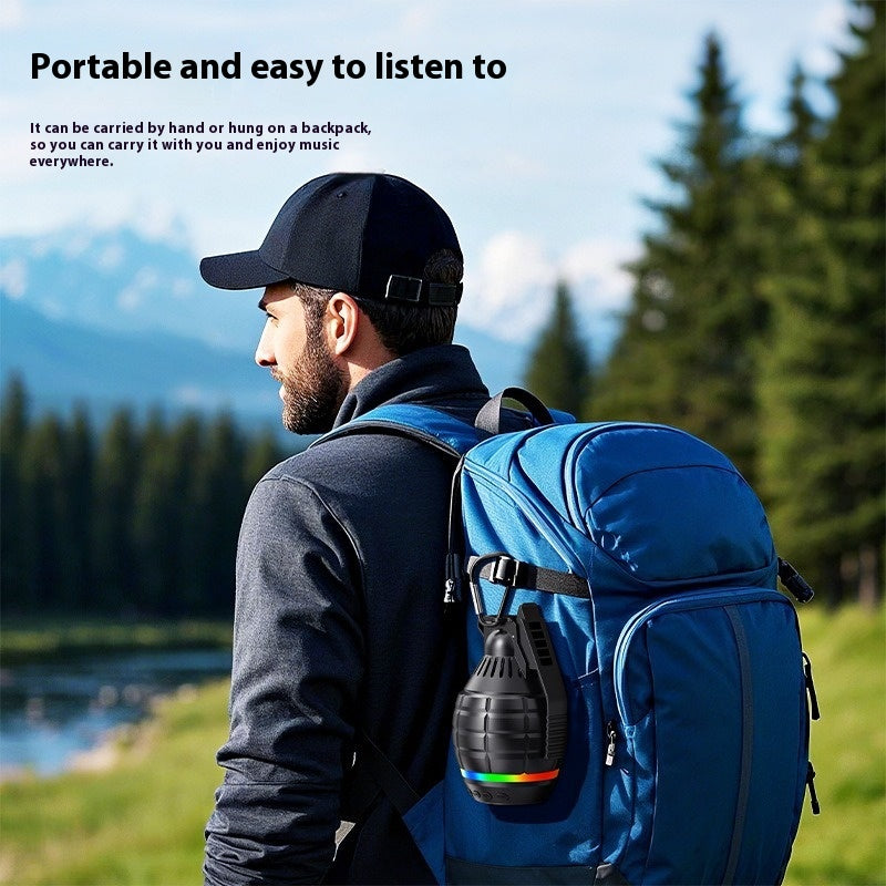 New Wireless Bluetooth Speaker Grenade Portable with FM Radio Bluetooth Speaker Outdoor Hiking Subwoofer