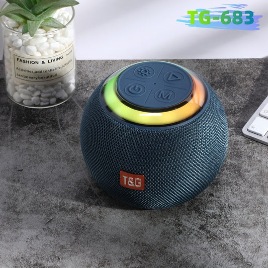New TG683 Bluetooth Speaker Round Colorful Light Card Insert U Disk Outdoor Portable Big Speaker Mini Subwoofer