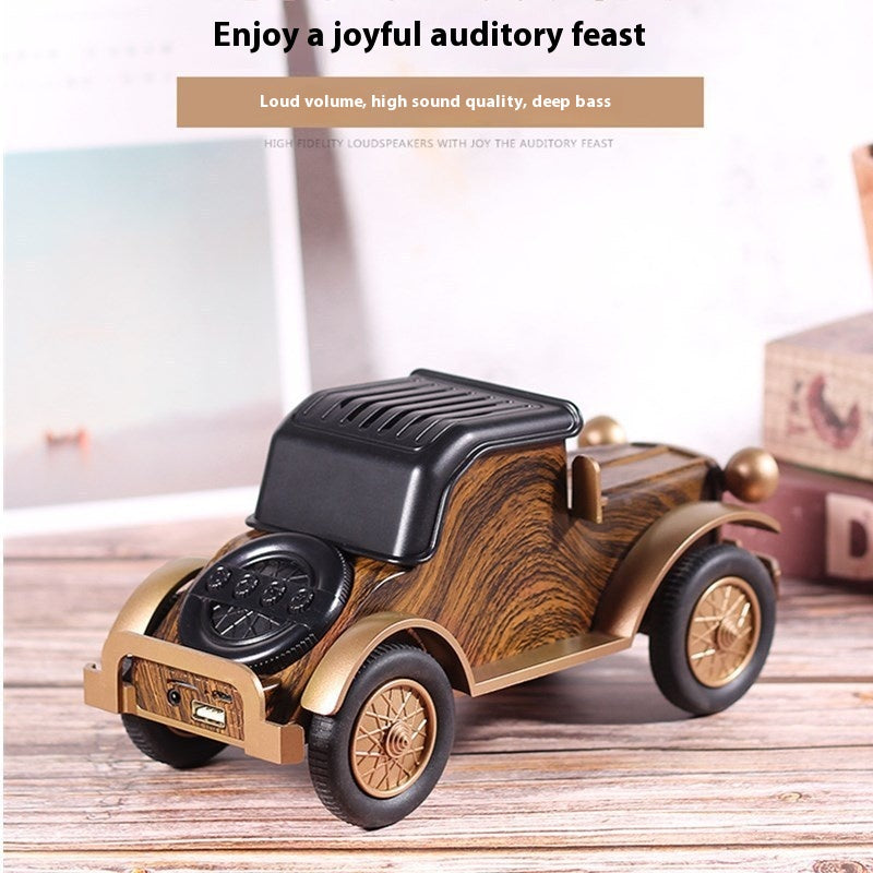 Better New Product A9 Bluetooth Speaker Retro Wood Grain Classic Car Wireless Subwoofer Radio Car Speaker Gift!