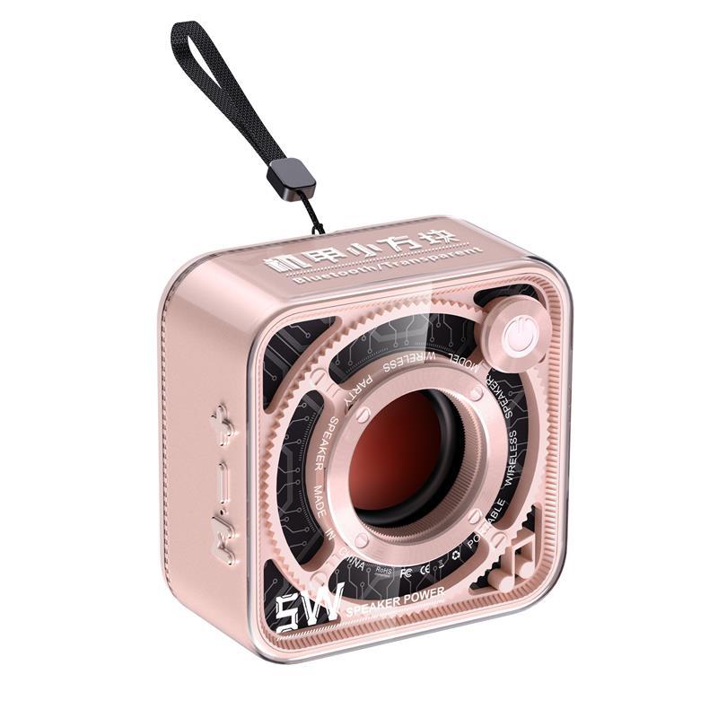 New Transparent Mecha Mini Cannon Bluetooth Speaker Outdoor Home Portable Card Slot Subwoofer Mini Speaker