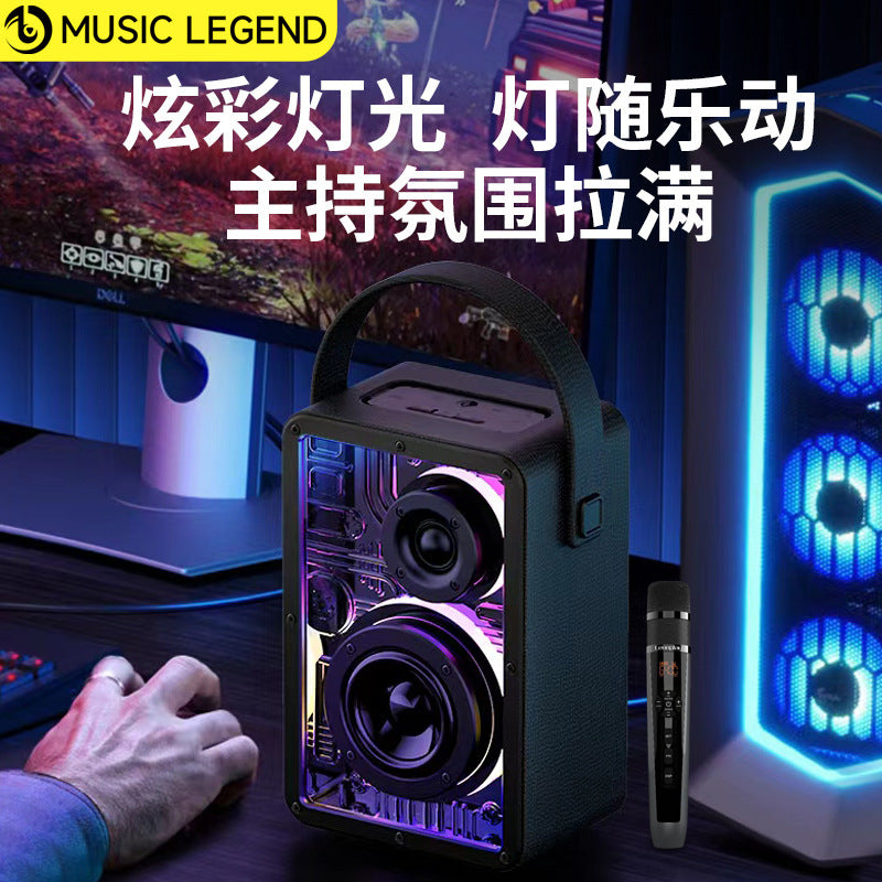 Music Legend R12 Outdoor Karaoke Subwoofer Acrylic LED Light 40W Bluetooth Speaker