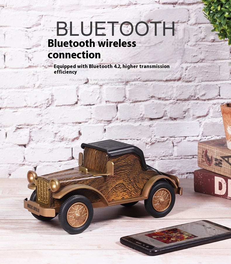 Better New Product A9 Bluetooth Speaker Retro Wood Grain Classic Car Wireless Subwoofer Radio Car Speaker Gift!