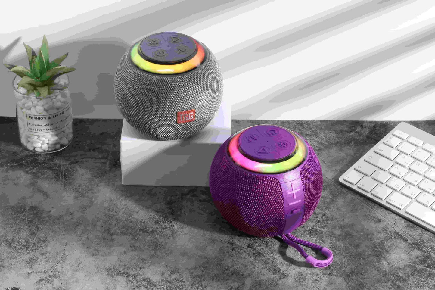 New TG683 Bluetooth Speaker Round Colorful Light Card Insert U Disk Outdoor Portable Big Speaker Mini Subwoofer