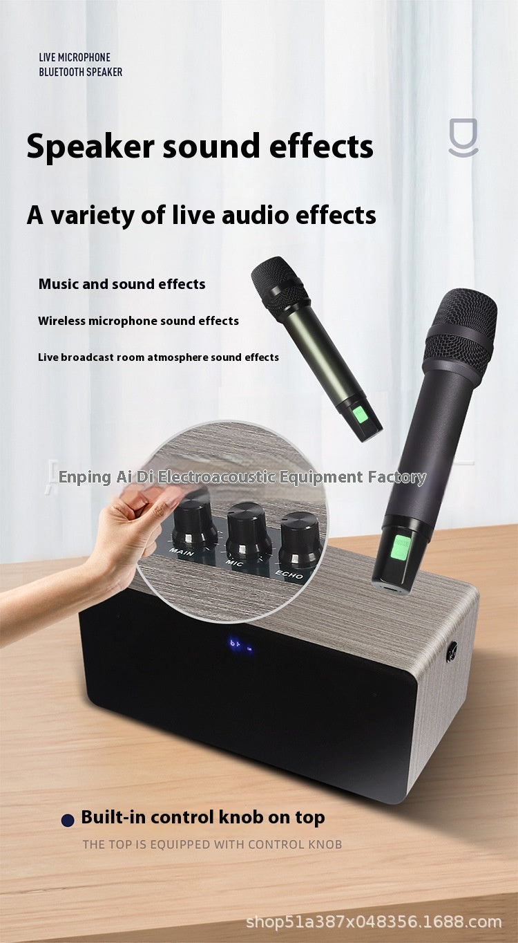 Home KTV Sound System Set All-in-One Karaoke TV Outdoor Live Streaming Wireless Microphone Speaker