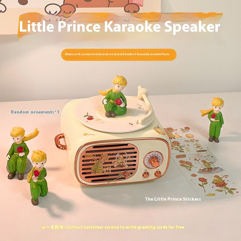 Microphone Practical Small Retro Little Prince Integrated Record Speaker Gift Birthday Microphone Song Audio Blue Free Shipping