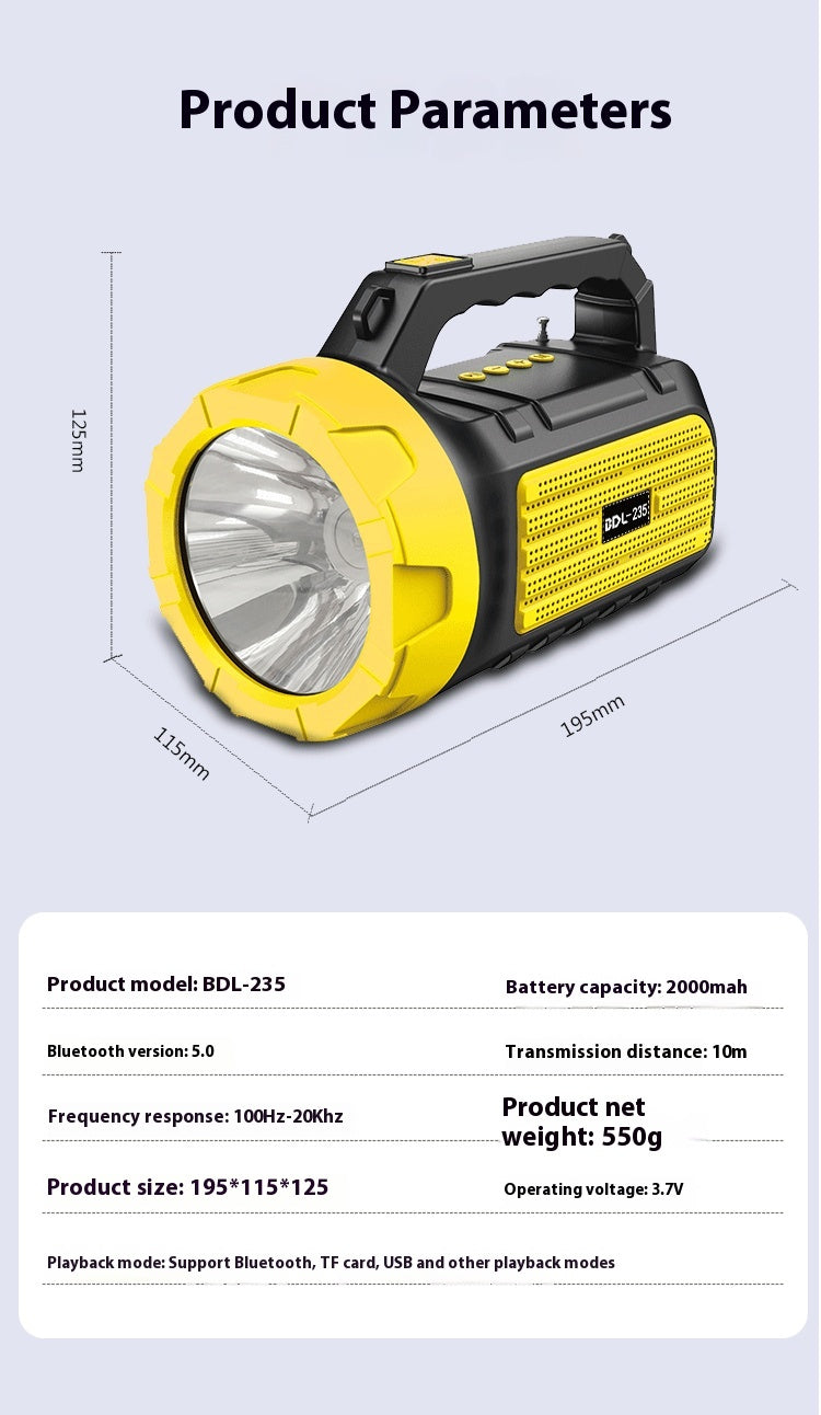Outdoor Speaker Bluetooth Speaker Wireless Card Slot Solar Creative Multifunctional Flashlight Portable Speaker