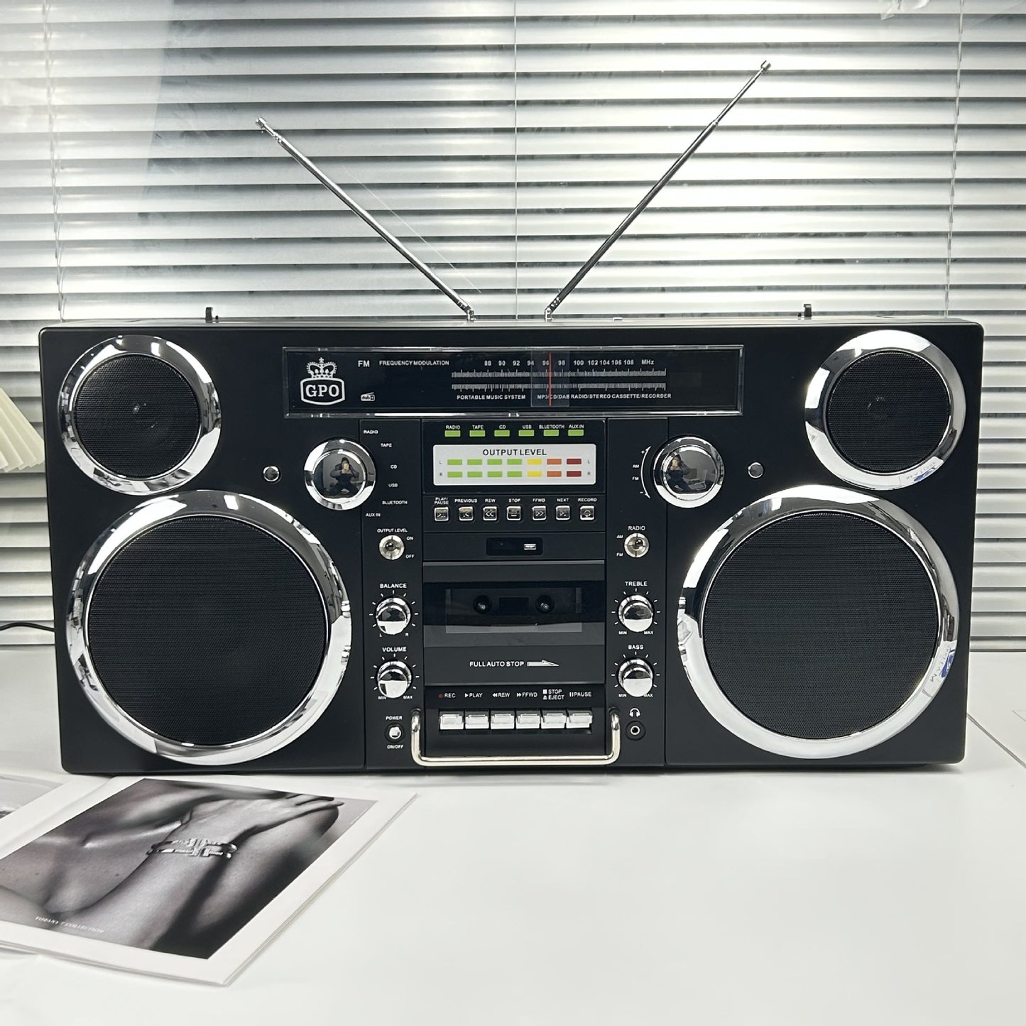 Classic European and American Rock Large Tape Recorder Radio Wireless Bluetooth Speaker Karaoke All-in-One High-Quality Sound System