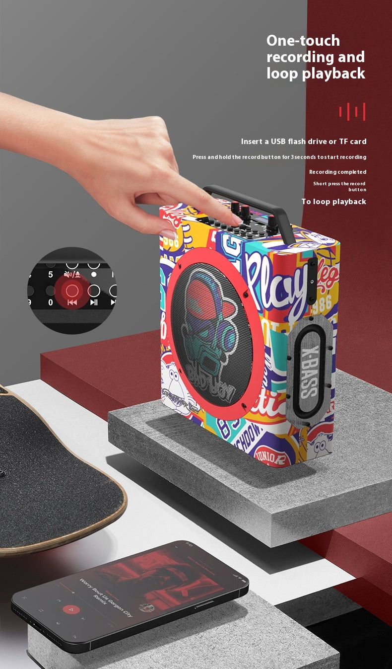 M10 Square Dance Speaker Portable Handheld Backpack Wireless Bluetooth Karaoke Practice Street Dance Yoga Fitness Subwoofer