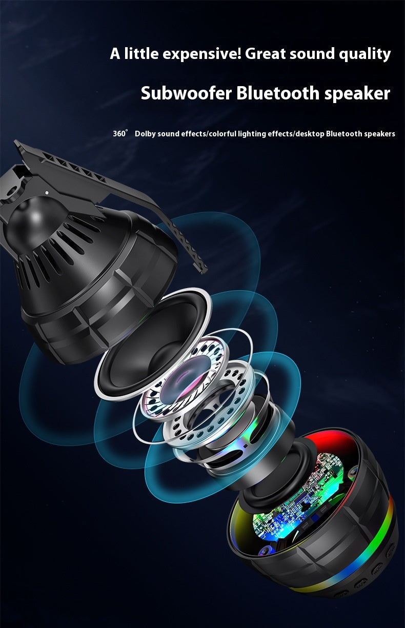 New Wireless Bluetooth Speaker Grenade Portable with FM Radio Bluetooth Speaker Outdoor Hiking Subwoofer