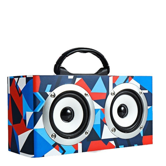 Wooden Bluetooth Speaker Outdoor Square Dance Retro Portable Wireless Card Slot Subwoofer Speaker