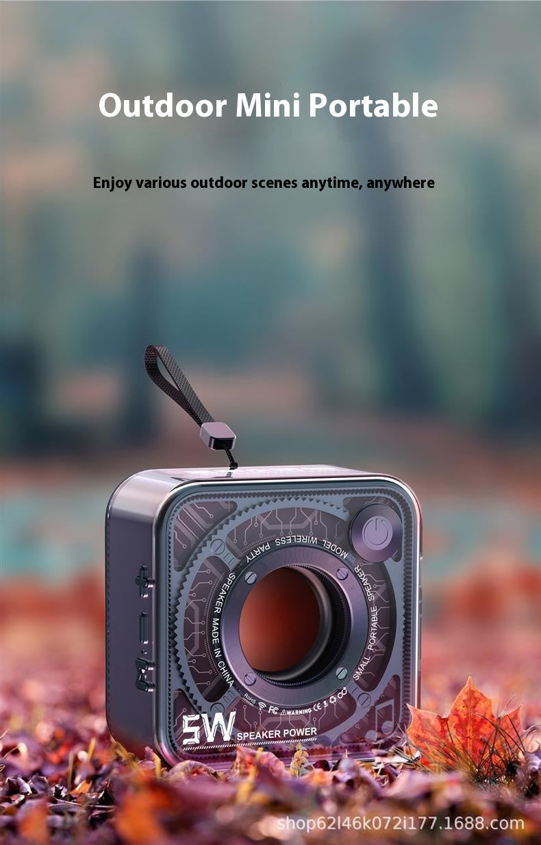 New Transparent Mecha Mini Cannon Bluetooth Speaker Outdoor Home Portable Card Slot Subwoofer Mini Speaker