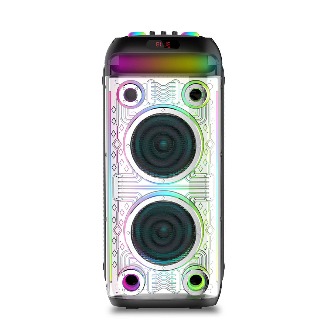 New Double 8inch Transparent Mecha High-Power Bluetooth Speaker Large Volume Bluetooth Speaker