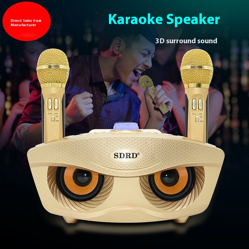SD306S Bluetooth Speaker Owl Mobile Phone Singing Wireless Microphone Dual Speaker Microphone Speaker Manufacturer Supply
