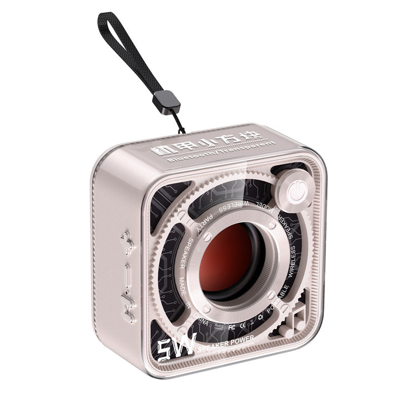 New Transparent Mecha Mini Cannon Bluetooth Speaker Outdoor Home Portable Card Slot Subwoofer Mini Speaker